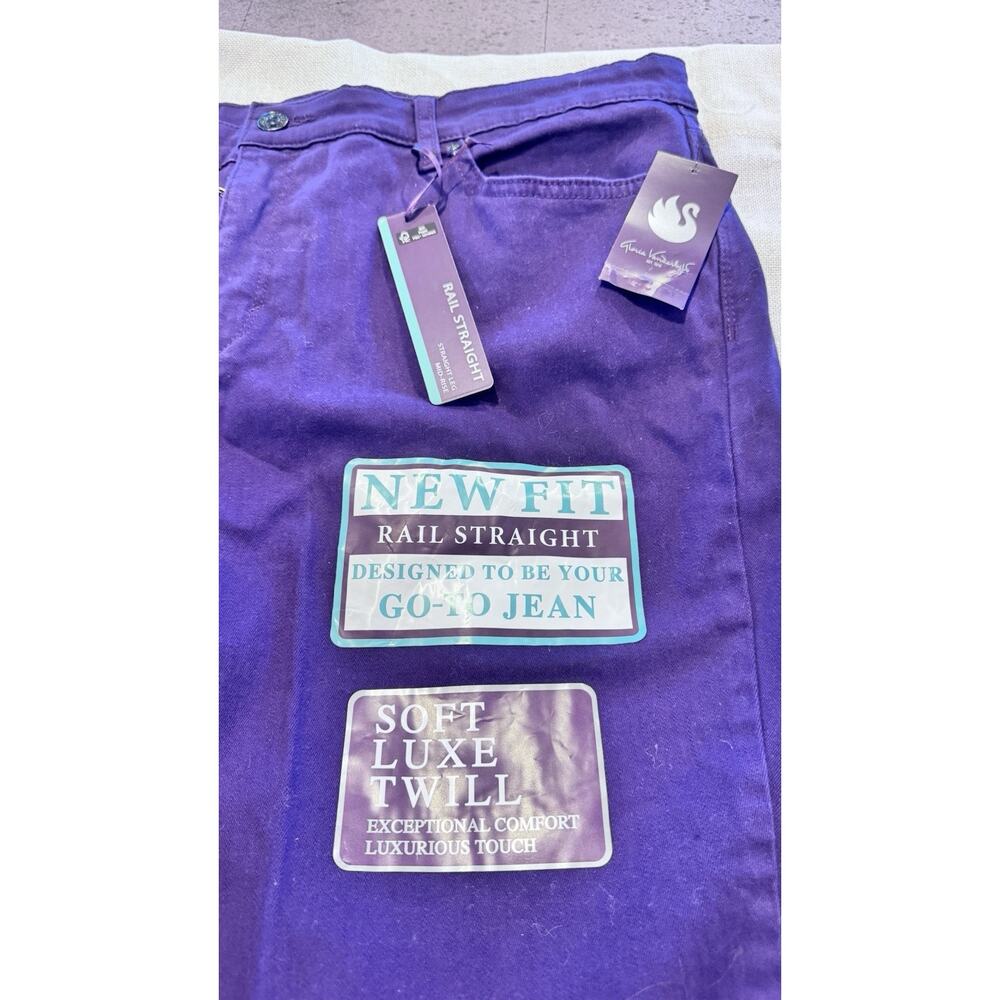 Gloria Vanderbilt Slimming Stretch Jeans Womens Size 16 Rail Straight Purple New - Picture 2 of 8